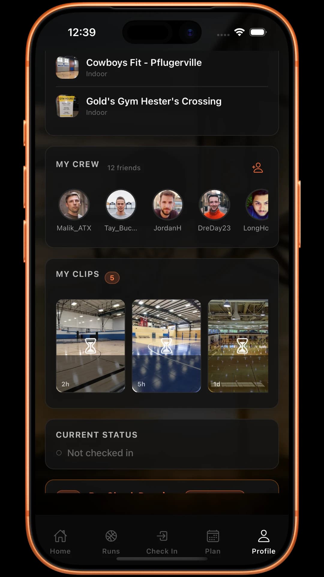 Your basketball crew in RunCheck
